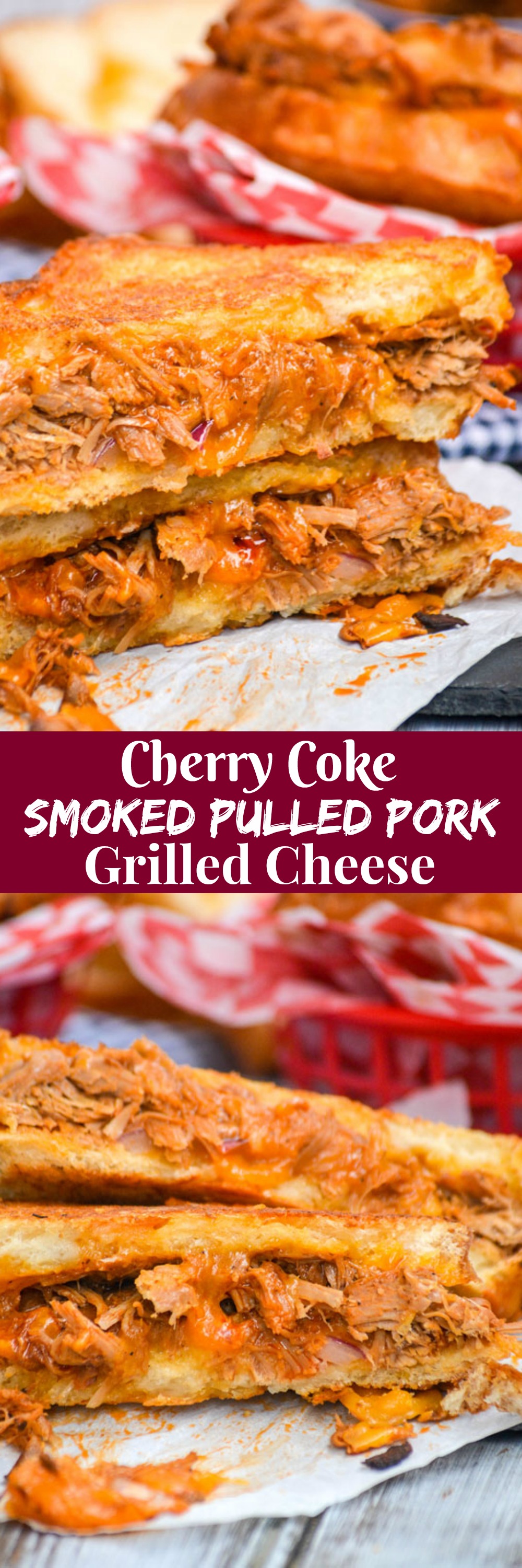 These Cherry Coke Smoked Pulled Pork Barbecue Grilled Cheese are the ultimate way to celebrate Spring & Summer, and the perfect way to introduce your smoker to a new season. Lunch or dinner, either one, this is the meal for you.