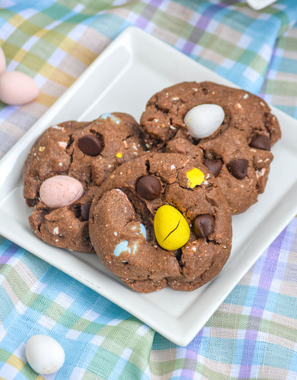 Chocolate Chocolate Chip Cadbury Egg Cookies