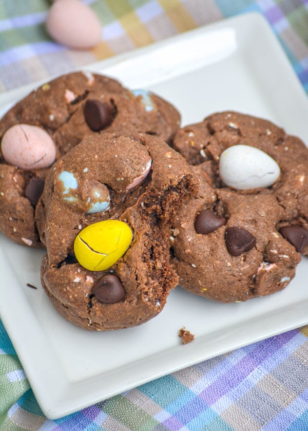 Chocolate Chocolate Chip Cadbury Egg Cookies