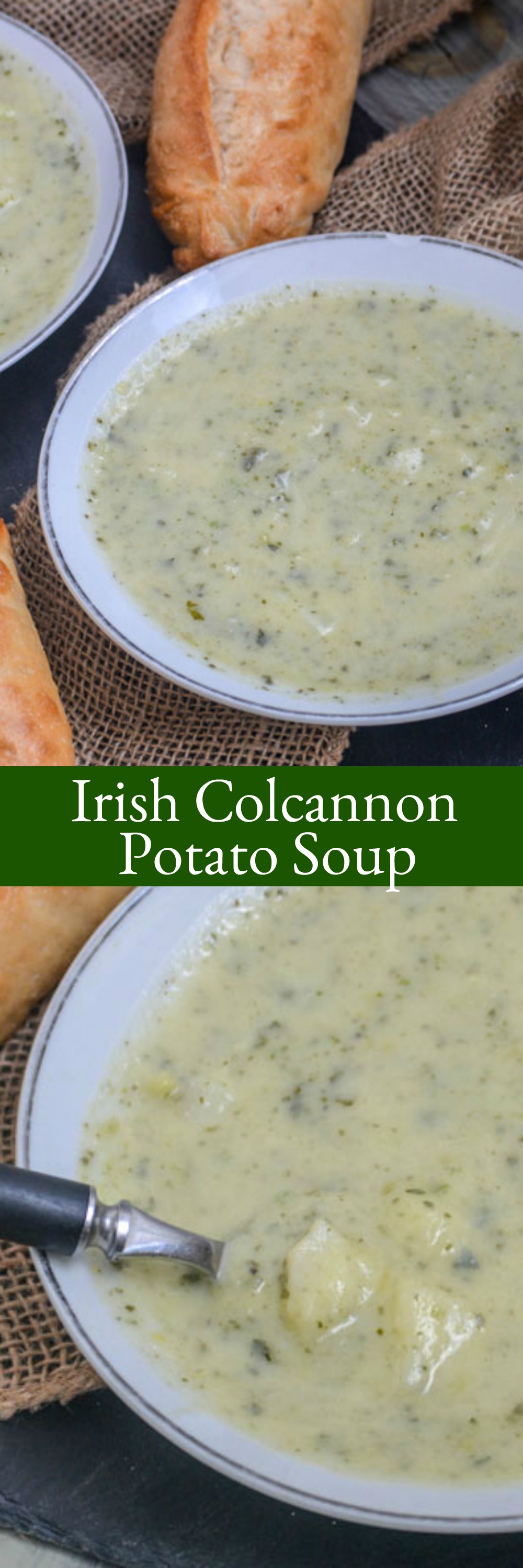 This creamy Irish Colcannon Potato Soup is perfect for Winter weather comfort food, and makes for a filling lunch or a hearty meatless dinner.