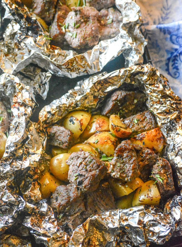 Grilled Butter Garlic Steak & Potato Foil Pack Dinner