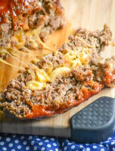 Mac & Cheese Stuffed Honey Barbecue Meatloaf - 4 Sons 'R' Us