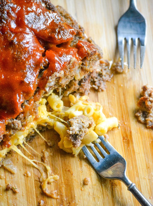 Macaroni & Cheese Stuffed Meatloaf