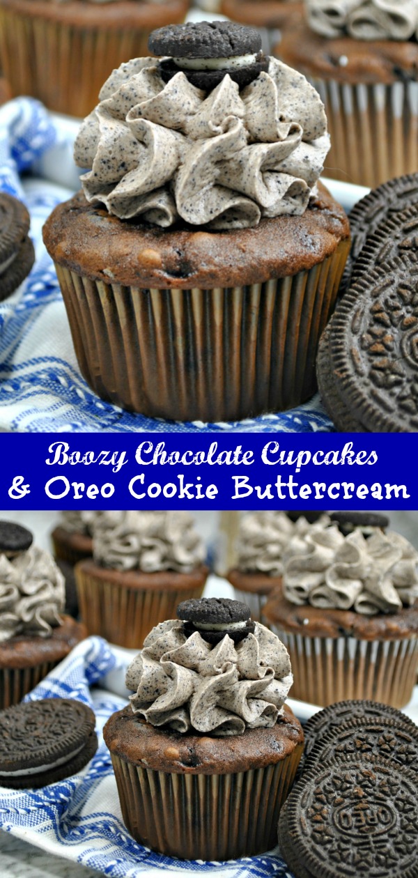 A good cupcake recipe is a must have. Kick the box mix to the curb, and make an adult version of the favorite dessert with these Boozy Chocolate Coffee Cupcakes with Oreo Cookie Buttercream. Chocolate, vanilla liqueur & coffee infused cupcakes are topped with an Oreo cookie and cream butter cream frosting. It's the perfect adult flavored dessert.