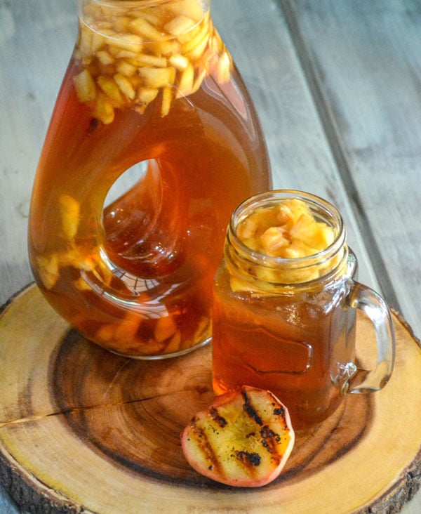 Grilled Peach Infused Sweet Iced Tea