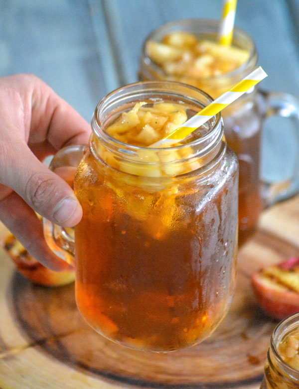 Grilled Peach Infused Sweet Iced Tea - 4 Sons 'R' Us