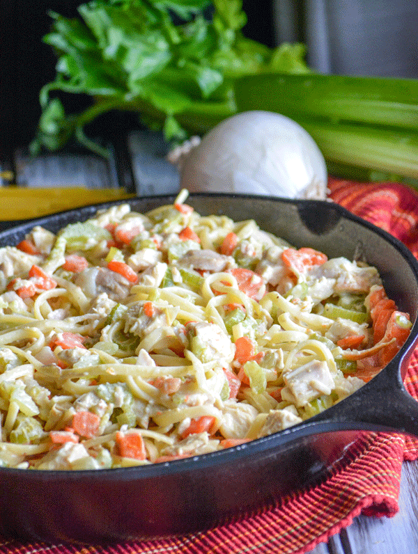 One Pot Creamy Chicken & Vegetable Pasta