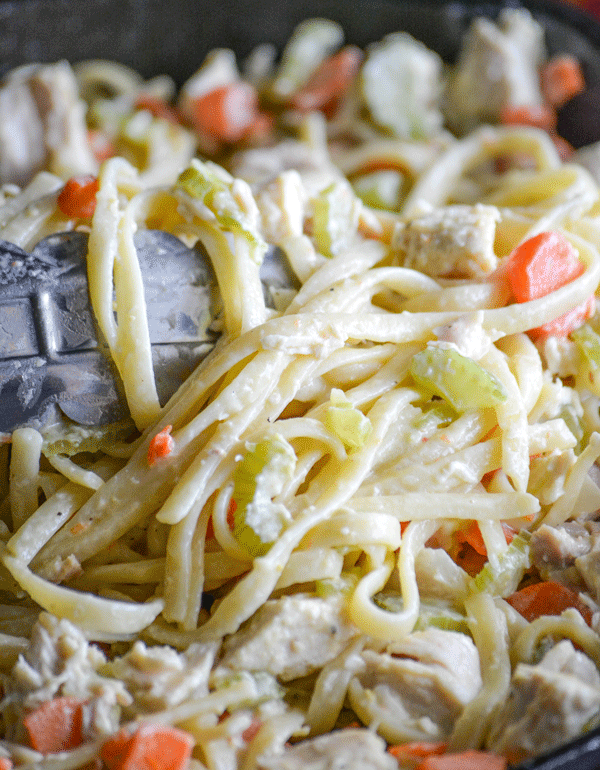 One Pot Creamy Chicken & Vegetable Pasta