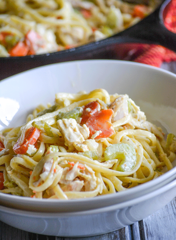 Creamy Chicken Vegetable Pasta Skillet