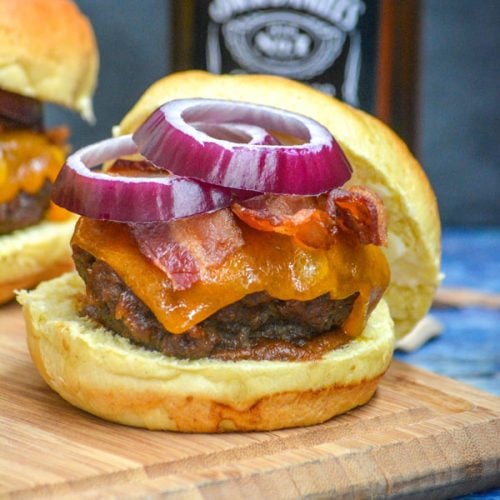 Pineapple Barbecue Sauce Smoked Whiskey Bacon Cheeseburgers - 4 Sons 'R' Us