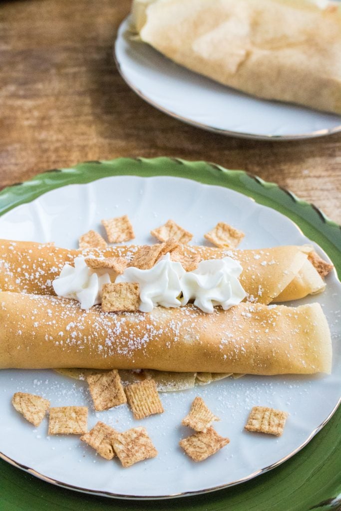 Cinnamon Toast Crunch Filled French Crepes