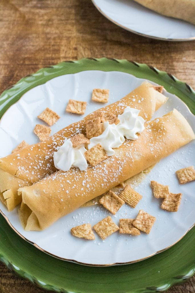 Cinnamon Toast Crunch Filled French Crepes