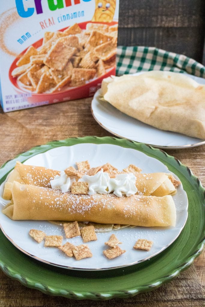 Cinnamon Toast Crunch Filled French Crepes