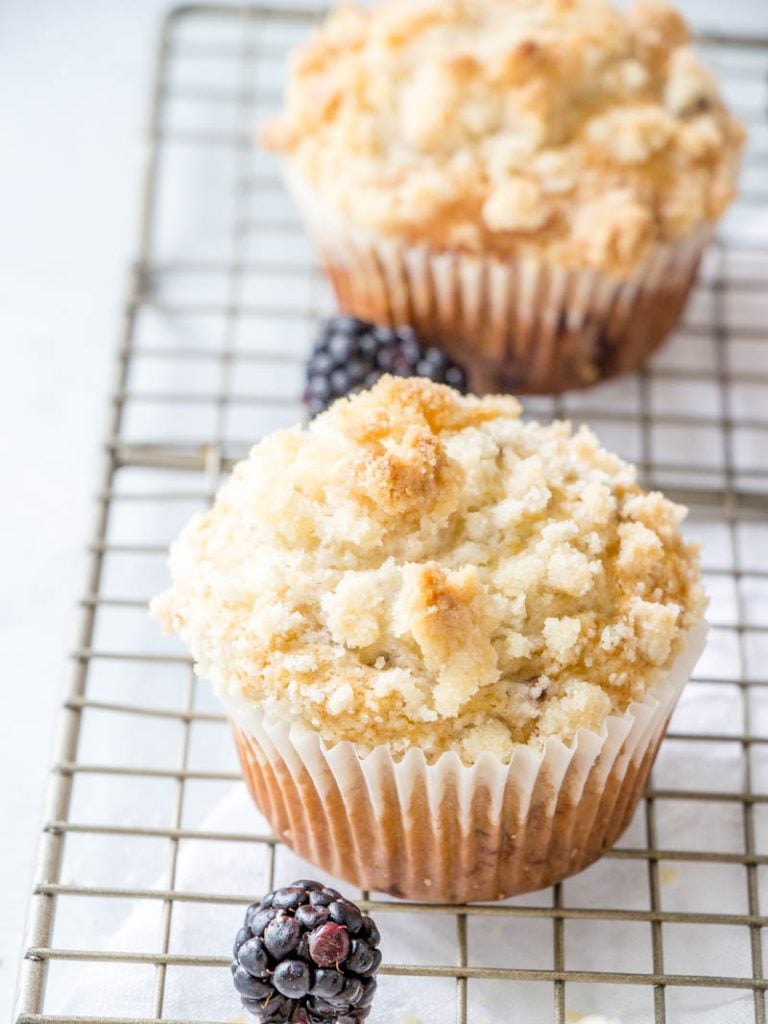 Breakfast muffins with blackberries