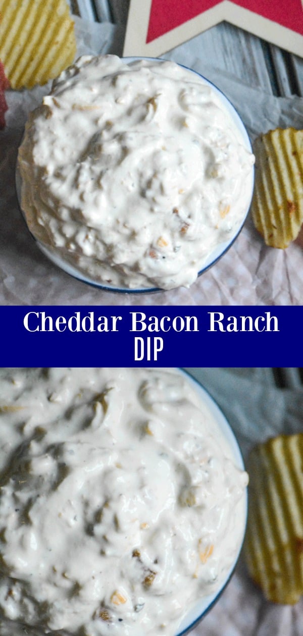 Every party and barbecue has one thing in common, a good dip as the star of the show. This Cheddar Bacon Ranch Dip is destined to be the hit of your next get-together. A creamy, ranch seasoned base is laced with tangy sharp cheddar and crisp, savory bits of bacon.