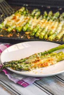 Garlic Roasted Cheesy Sheet Pan Asparagus