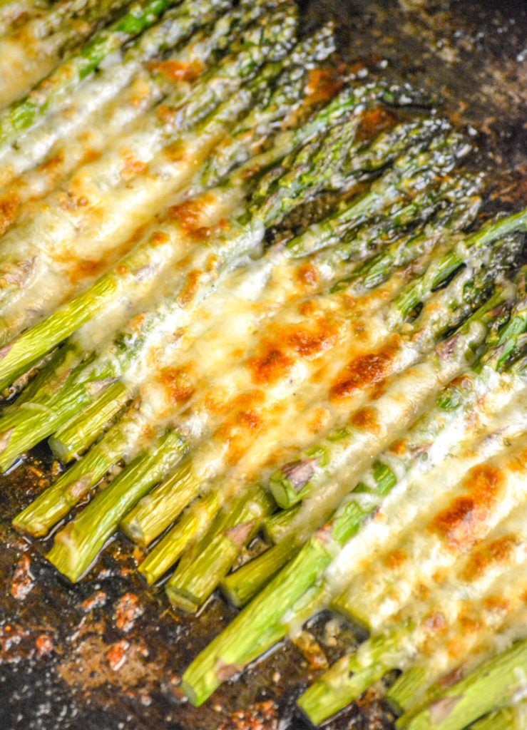 Garlic Roasted Cheesy Sheet Pan Asparagus