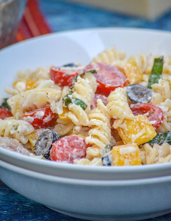 Creamy Italian Chicken & Asiago Pasta Salad