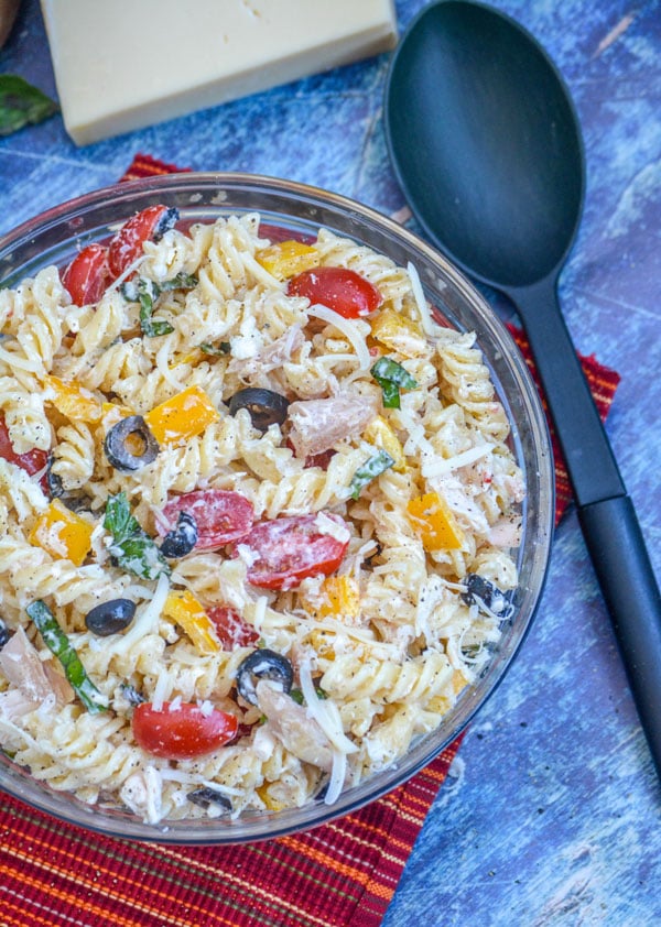 Creamy Italian Chicken & Asiago Pasta Salad