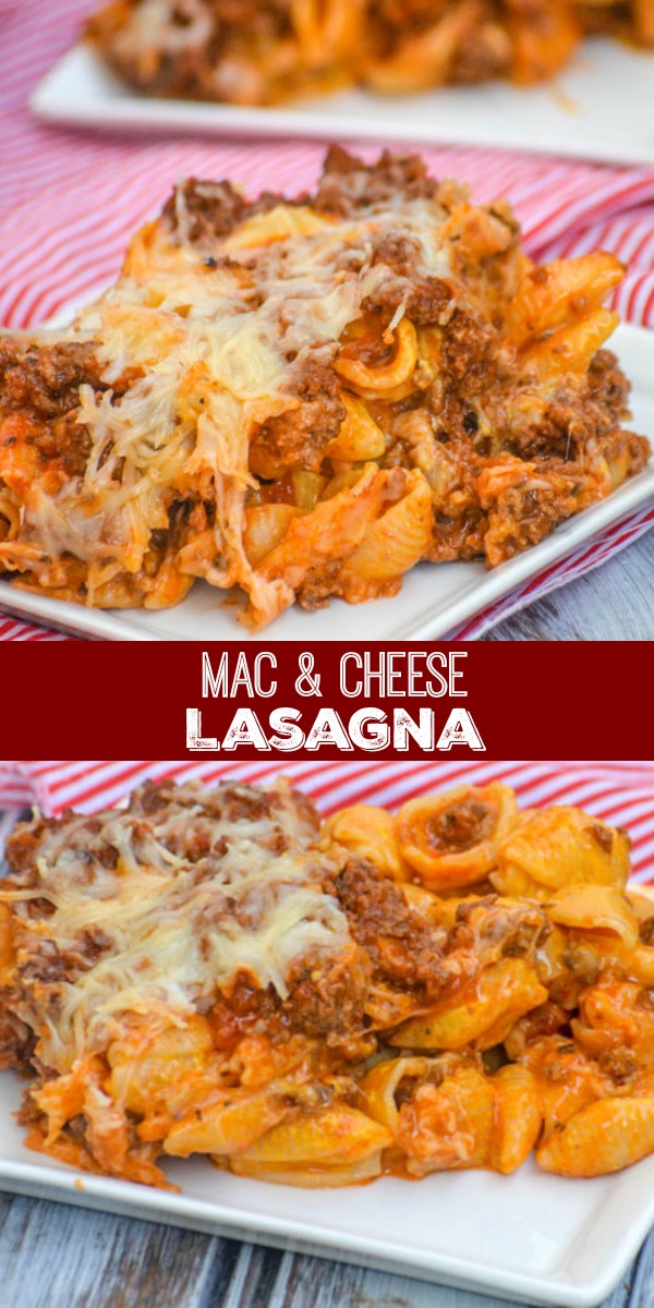 A meal the whole family will love, this Mac & Cheese Lasagna appeals to the kids- and the kid still in all of us. Creamy layers of shells & cheese are interspersed with a savory mixture of ground beef, sauteed onions, minced garlic, and a blend of Italian cheeses.