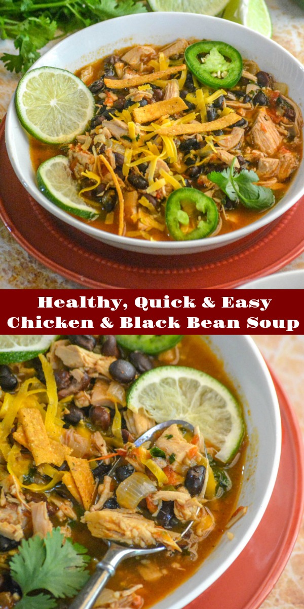 If you didn’t think soup was for Summer, then check out this Healthy Chicken & Black Bean Tex Mex Soup. Packed full of protein and fiber, it’s a beautiful blend of flavors you crave, in a single soup bowl, that won’t weigh you down. It’s begging to be topped with your favorite fixin’s!