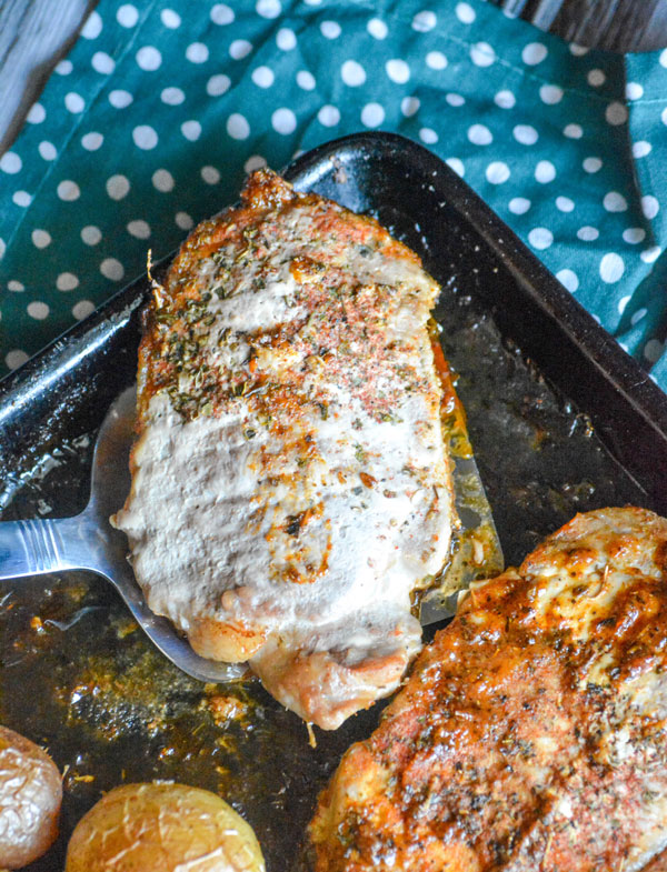 Ranch Pork Chop & Potato Sheet Pan Supper