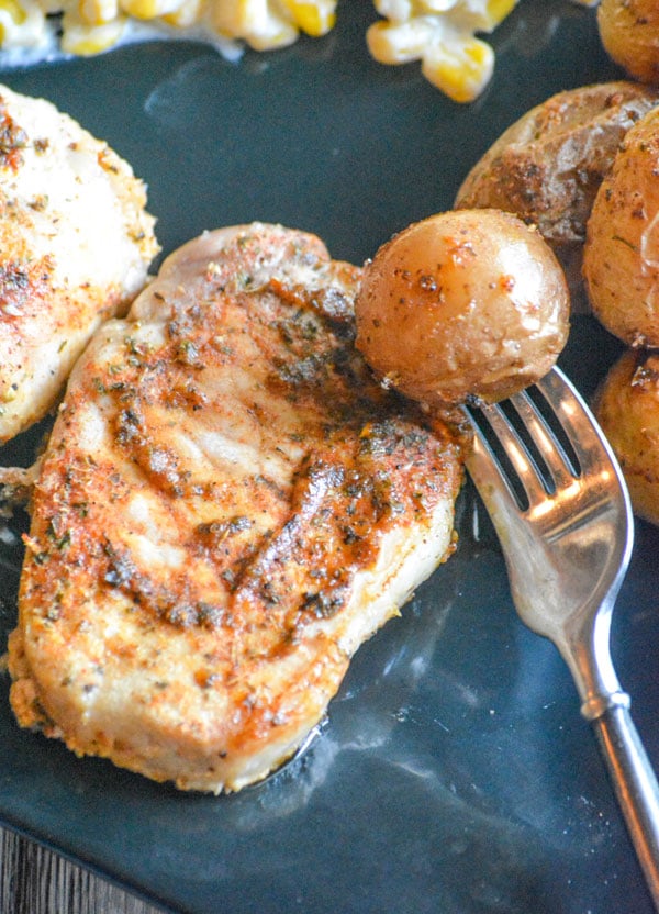 Ranch Pork Chop & Potato Sheet Pan Supper