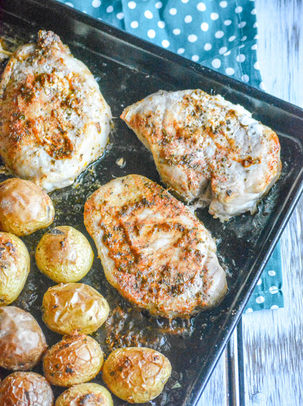 Ranch Pork Chop & Potato Sheet Pan Supper