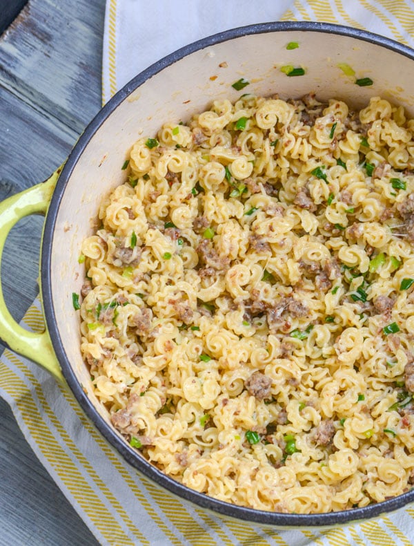 Simple Sausage & Parmesan Pasta Skillet