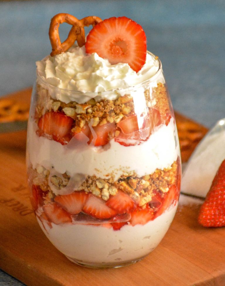 Strawberry Pretzel Salad Parfaits Summerdessertweek Sons R Us