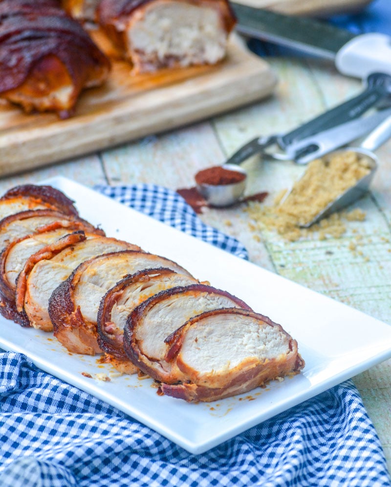 Sweet Heat Bacon Wrapped Smoked Chicken Breasts