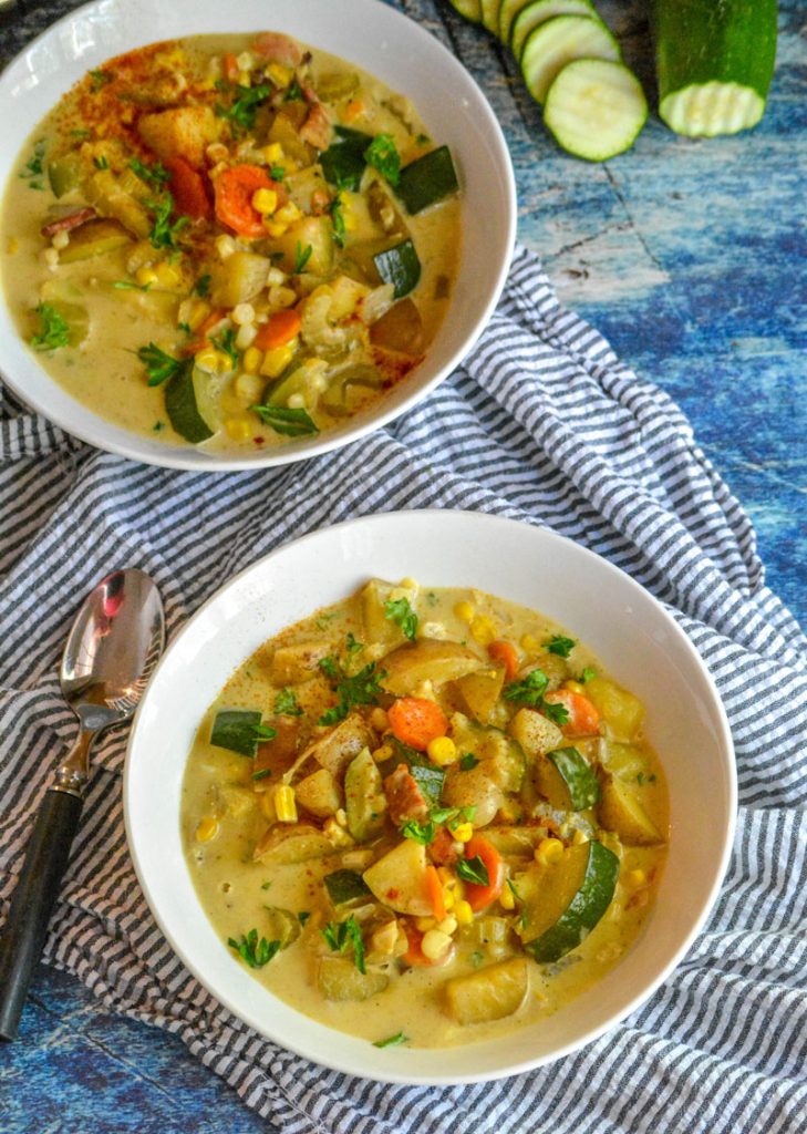 Zucchini & Sweet Corn Summer Soup - 4 Sons 'R' Us