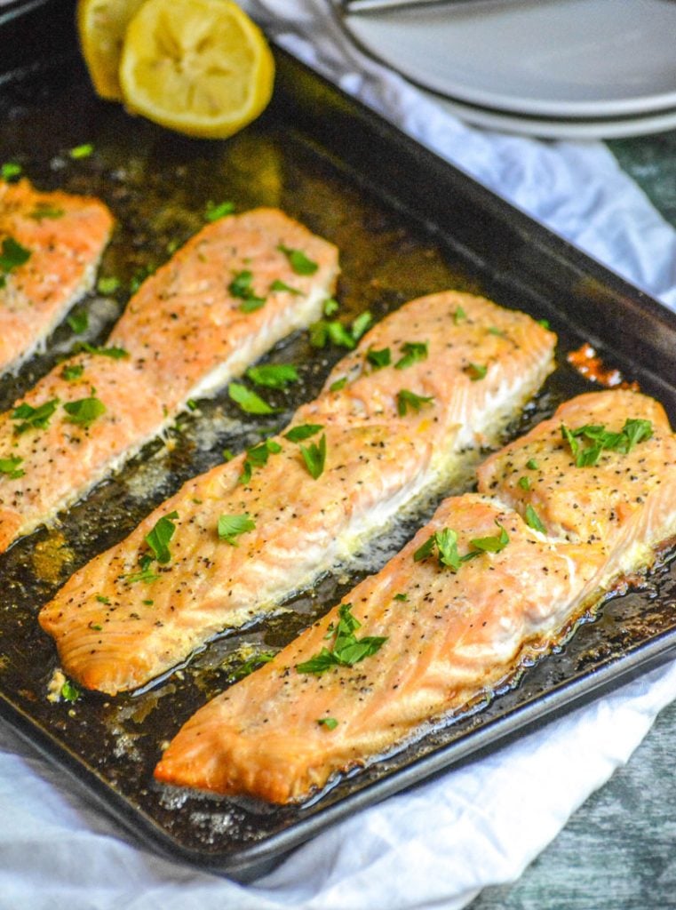 Oven Baked Buttery Lemon Pepper Salmon