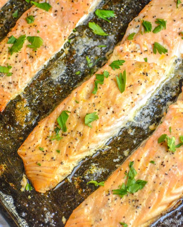 Oven Baked Buttery Lemon Pepper Salmon 4 Sons 'R' Us