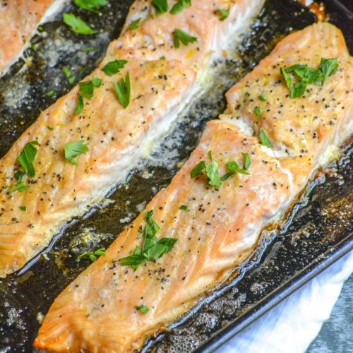 Oven Baked Buttery Lemon Pepper Salmon - 4 Sons 'R' Us