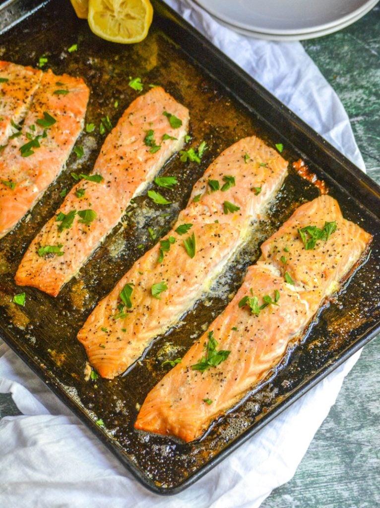 Oven Baked Buttery Lemon Pepper Salmon