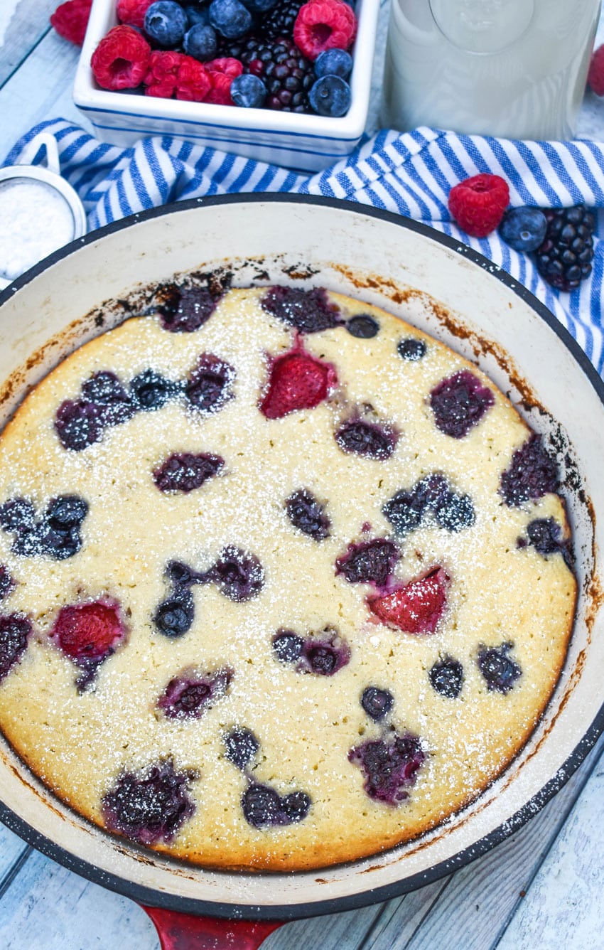 mixed berry cast iron pancake skillet