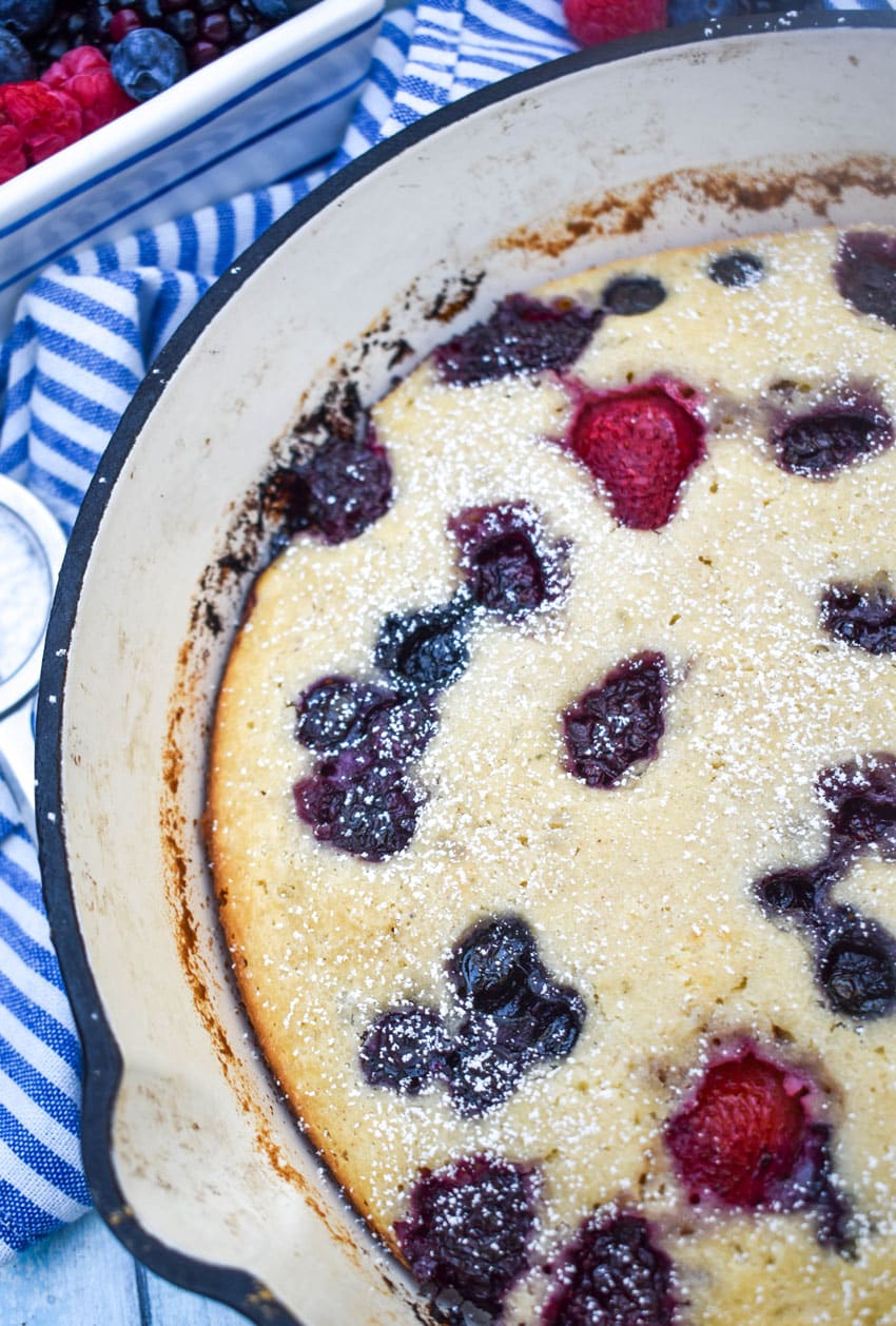 mixed berry cast iron pancake skillet