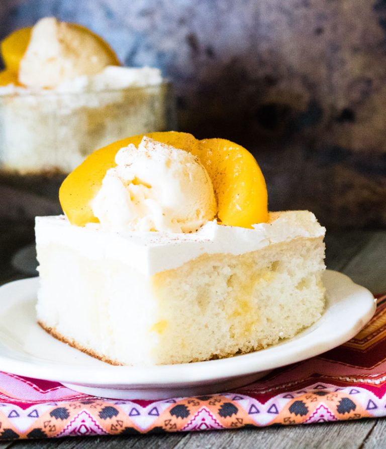 Peaches &amp; Sweet Cream Poke Cake 4 Sons �R� Us