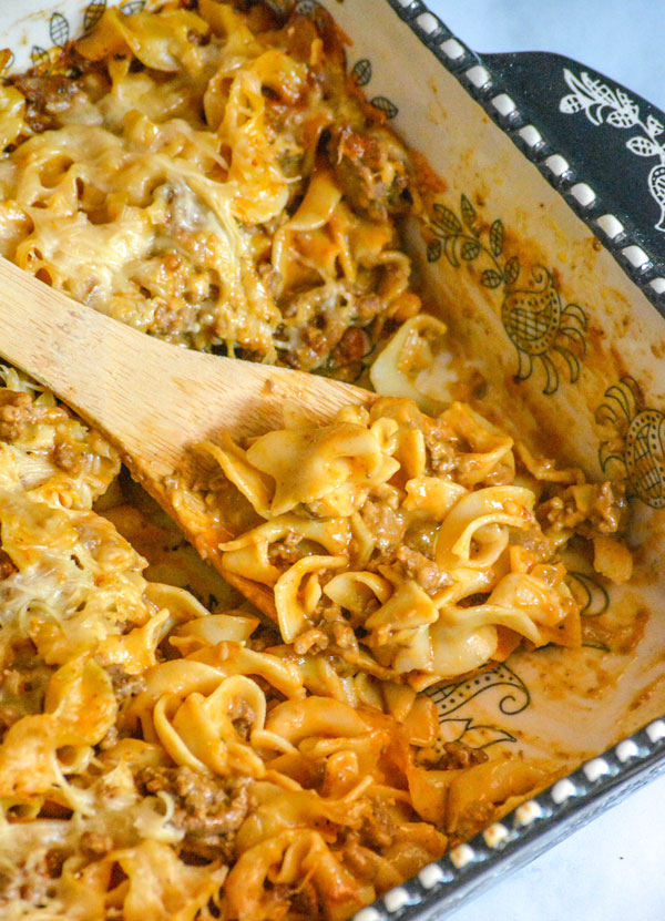 Beefy Cheesy Tomato Casserole