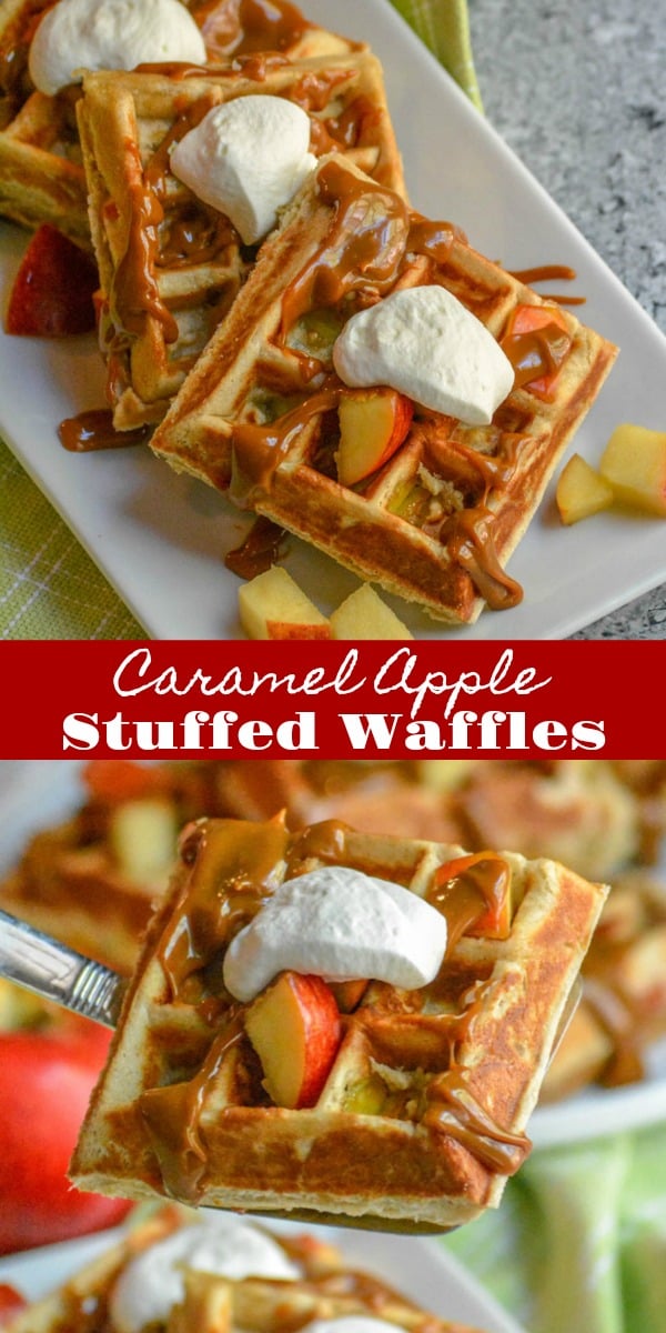It's hard to imagine anything better than fluffy Belgian-style waffles, but picture them filled with a sweet caramel apple filling, served warm with a thick caramel drizzle, and a dollop of freshly whipped cream. These Caramel Apple Stuffed Waffles are an apple-themed dream for breakfast, brunch, even dessert!