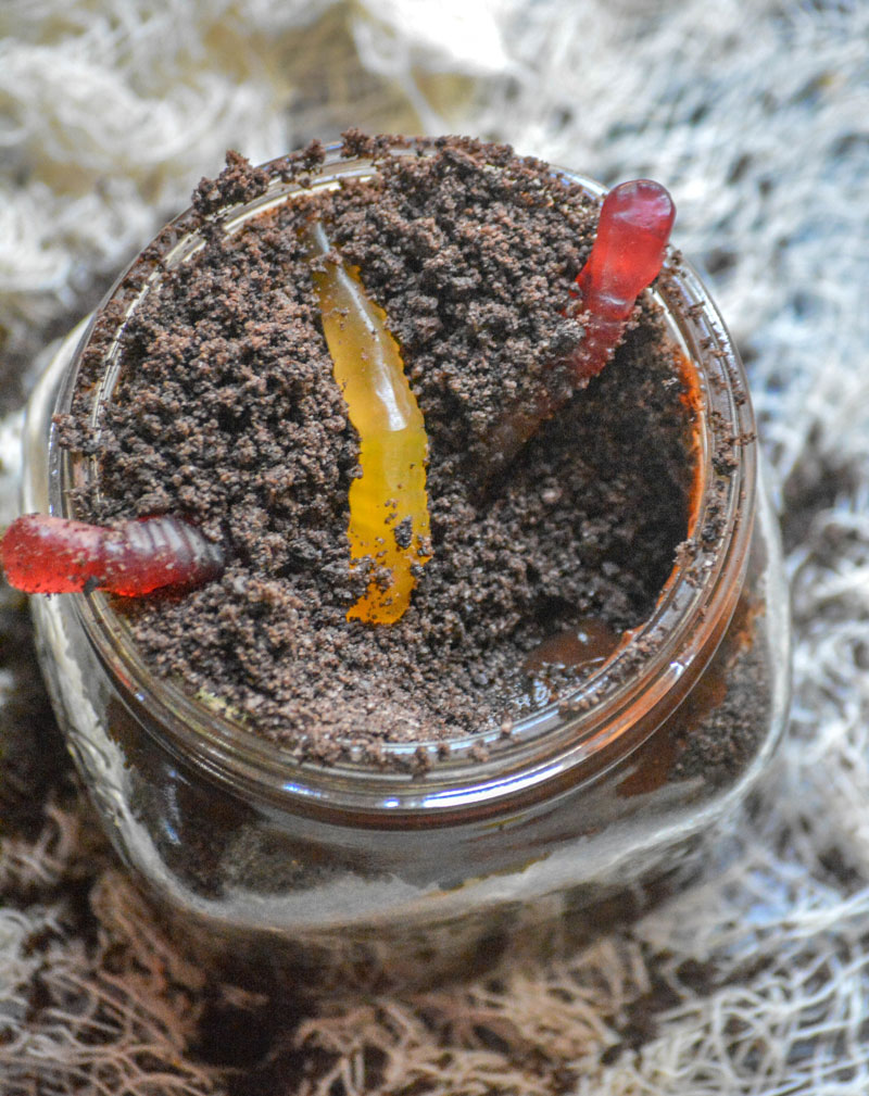 Creepy Crawly Dirt Cup Pudding Parfaits