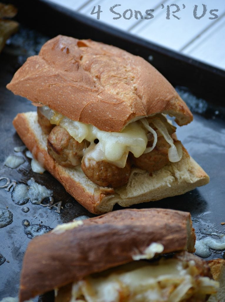 French Onion Meatball Sub Sandwiches