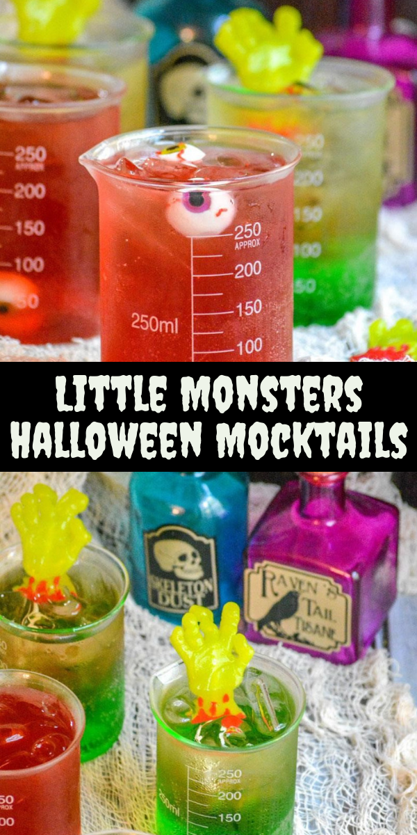 Do you want your Halloween party to set the bar and impress all the guests, then you want our recipes for Little Monster Halloween Mocktails. A sweet, layered, festive drink- these will appeal to all of your guests!
