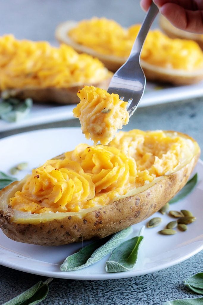  Pumpkin Parmesan Twice Baked Potatoes