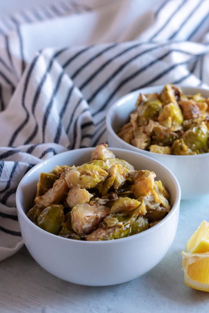 Cream Braised Brussels Sprouts