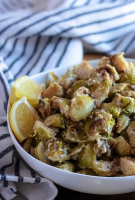 Cream Braised Brussels Sprouts