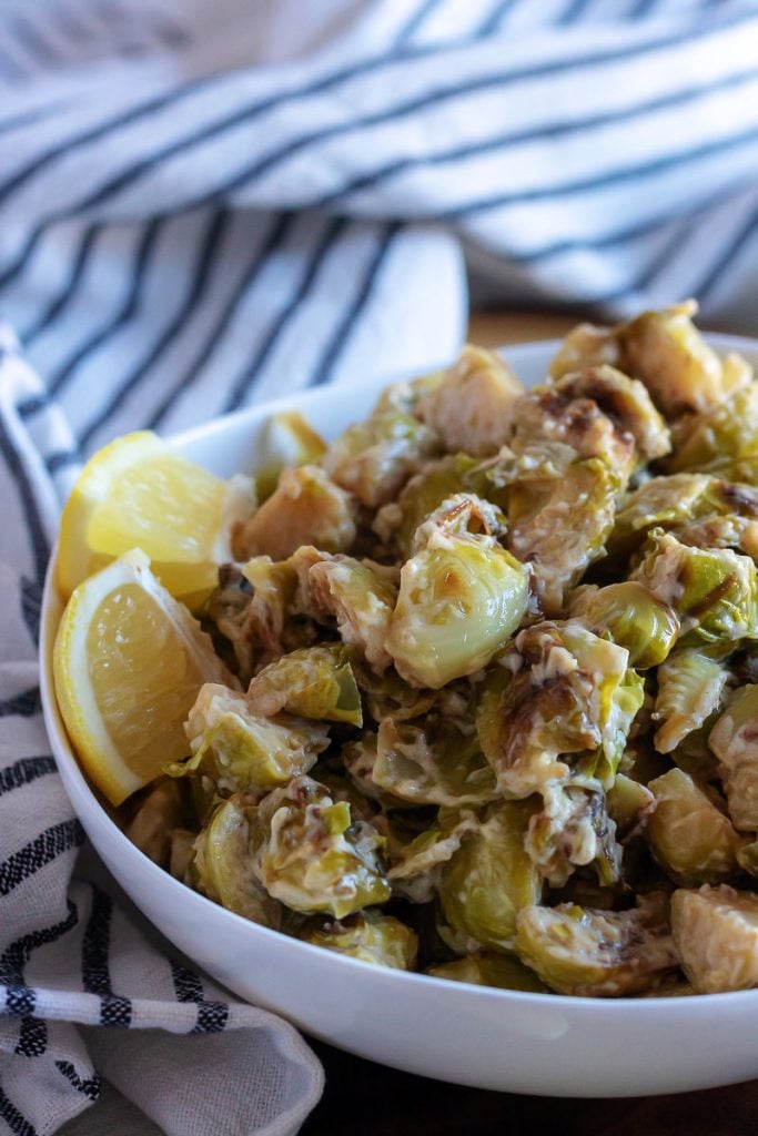 Cream Braised Brussels Sprouts