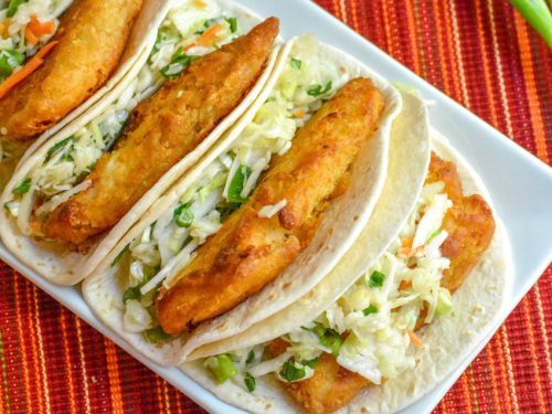 Beer Battered Fish Tacos With Cilantro Slaw 4 Sons R Us