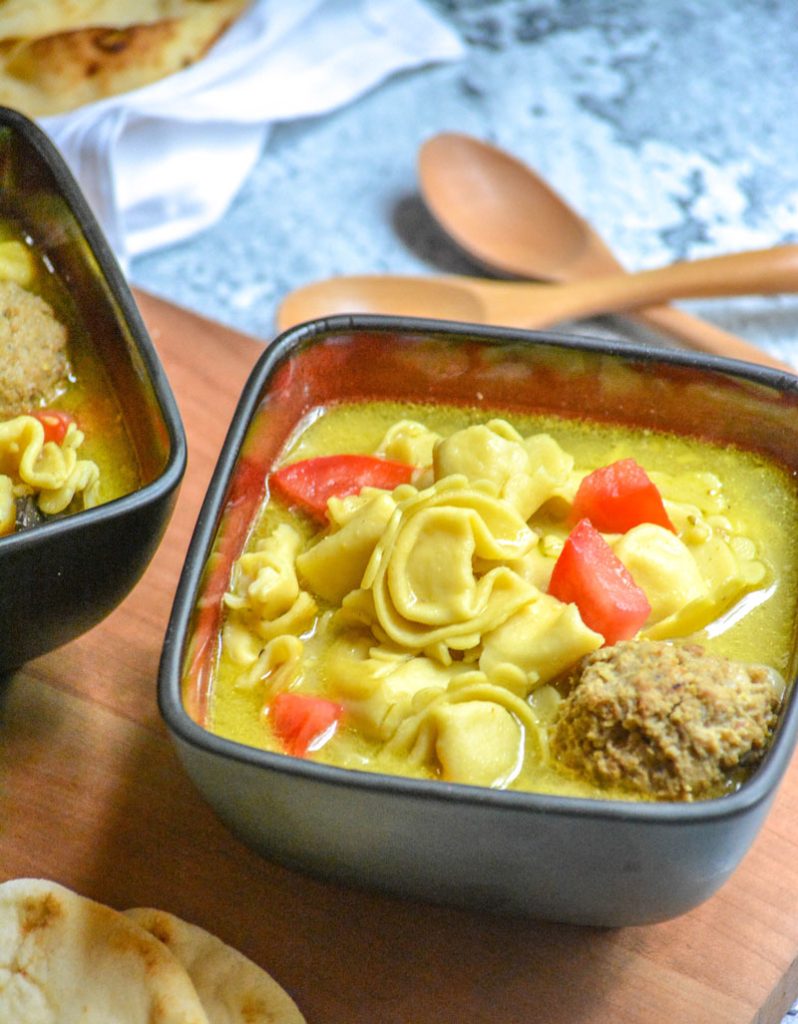 Curried Tortellini Meatball Soup